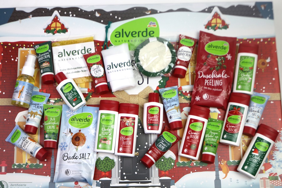 alverde Naturkosmetik Adventskalender 2020 - Inhalt  Glam & Shine 