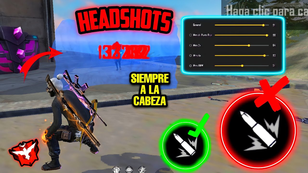 COMO DAR SOLO TIROS A LA CABEZA EN FREE FIRE ((te dirán hacker))