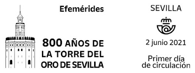 Filatelia - VIII Centenario Torre del Oro de Sevilla - 2021.06.02 - Matasellos Primer día