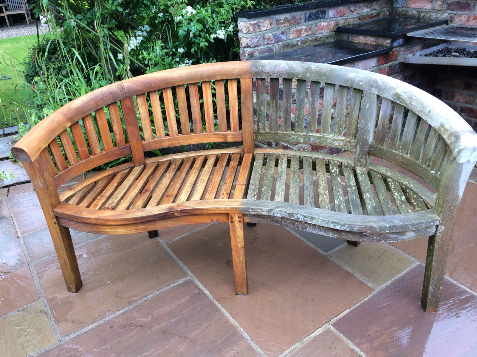 Garden bench cleaning by The Garden of Ween'n Team Garden Clearance