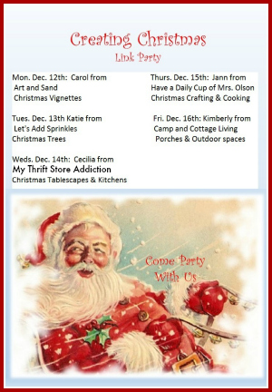 Join us for Creating Christmas-a different link party every day of the week! Creating Christmas link party