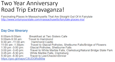 Fairy Tale Massachusetts Itinerary Day 1