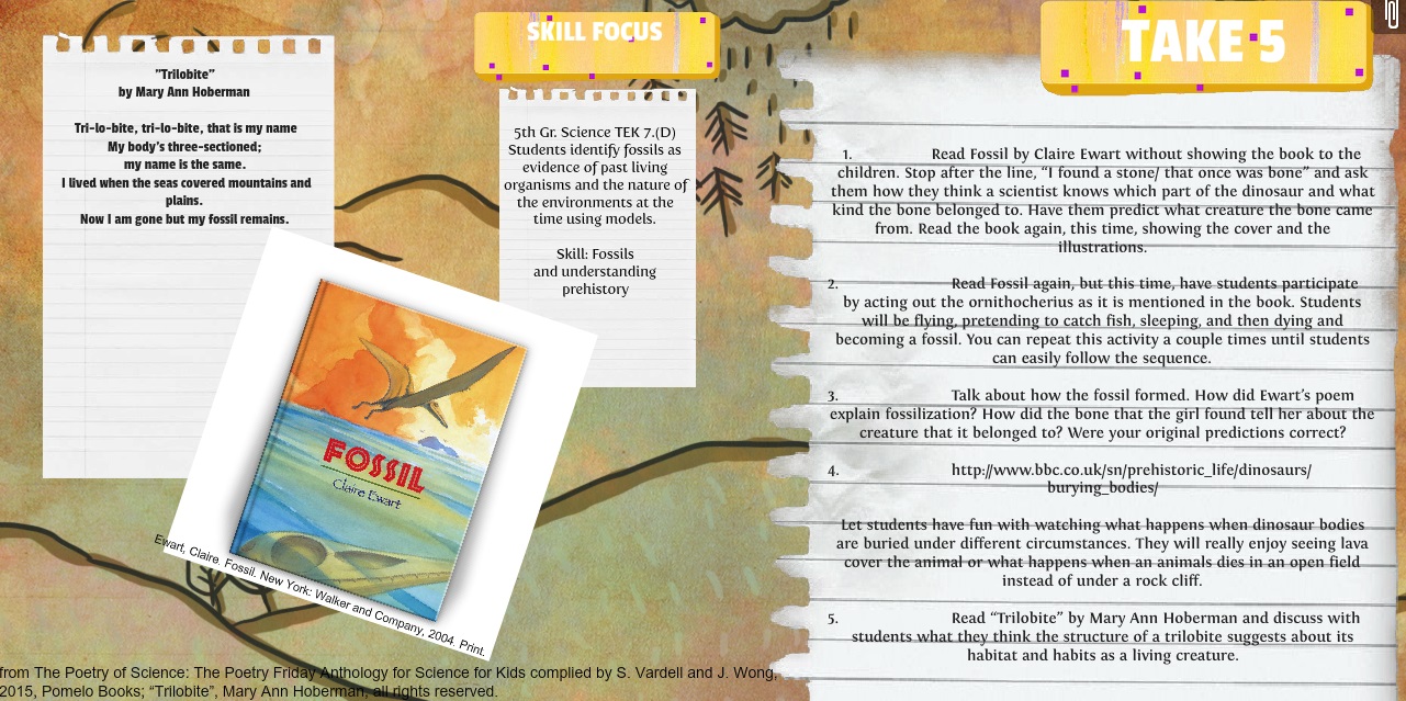 Poetry for Children Science + Poetry = Fossils and understanding