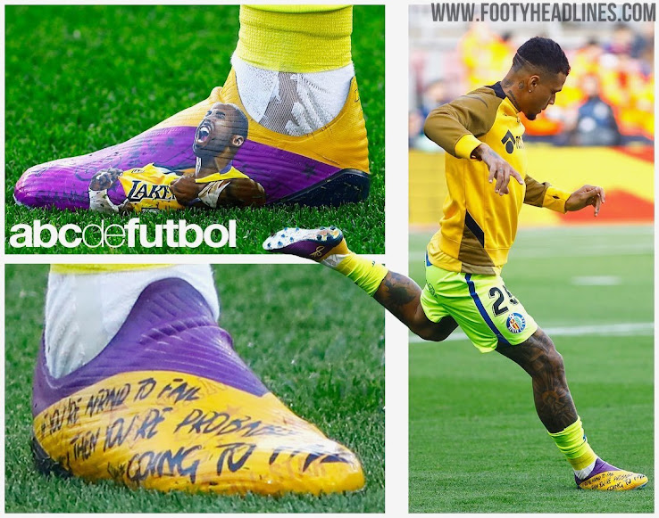 Kenedy Wears Stunning Custom 'LA Lakers Kobe' Boots In Tribute To Kobe ...