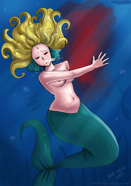 dibujo digital de una sirena