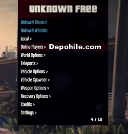 GTA5 Online 1.42 Unknown Free Menu Hilesi 3-4 Ocak 2018