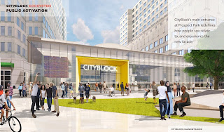 redesigned entrance to CityBlock, formerly The Avenue at Tower City Center