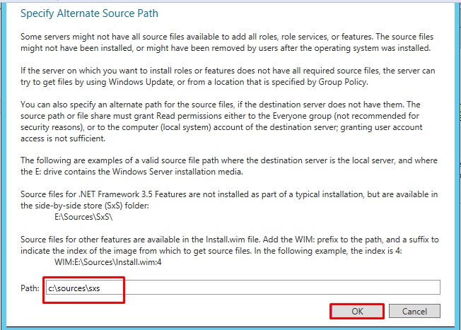Path file. Grant usage. SCCM Windows 2016. Media installation. This feature is not available