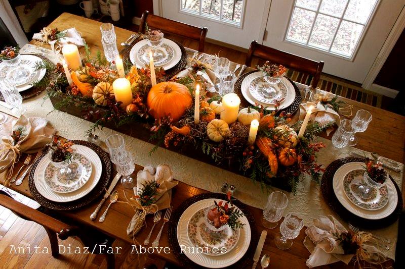 Setting the Thanksgiving table