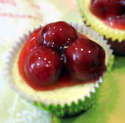 Mini Cherry Cheesecakes. Delicious bite-sized treats.