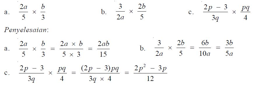 Operasi Perkalian dan Pembagian Pecahan Bentuk Aljabar