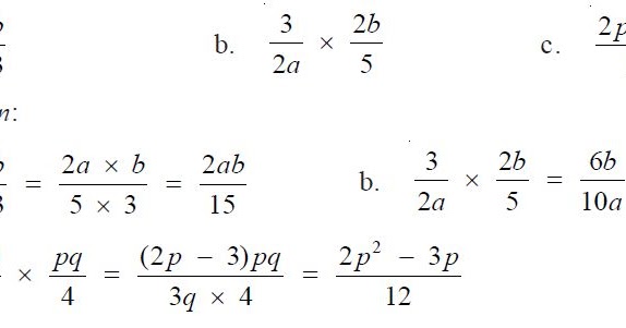 Operasi Perkalian Dan Pembagian Pecahan Bentuk Aljabar Atap Ilmu