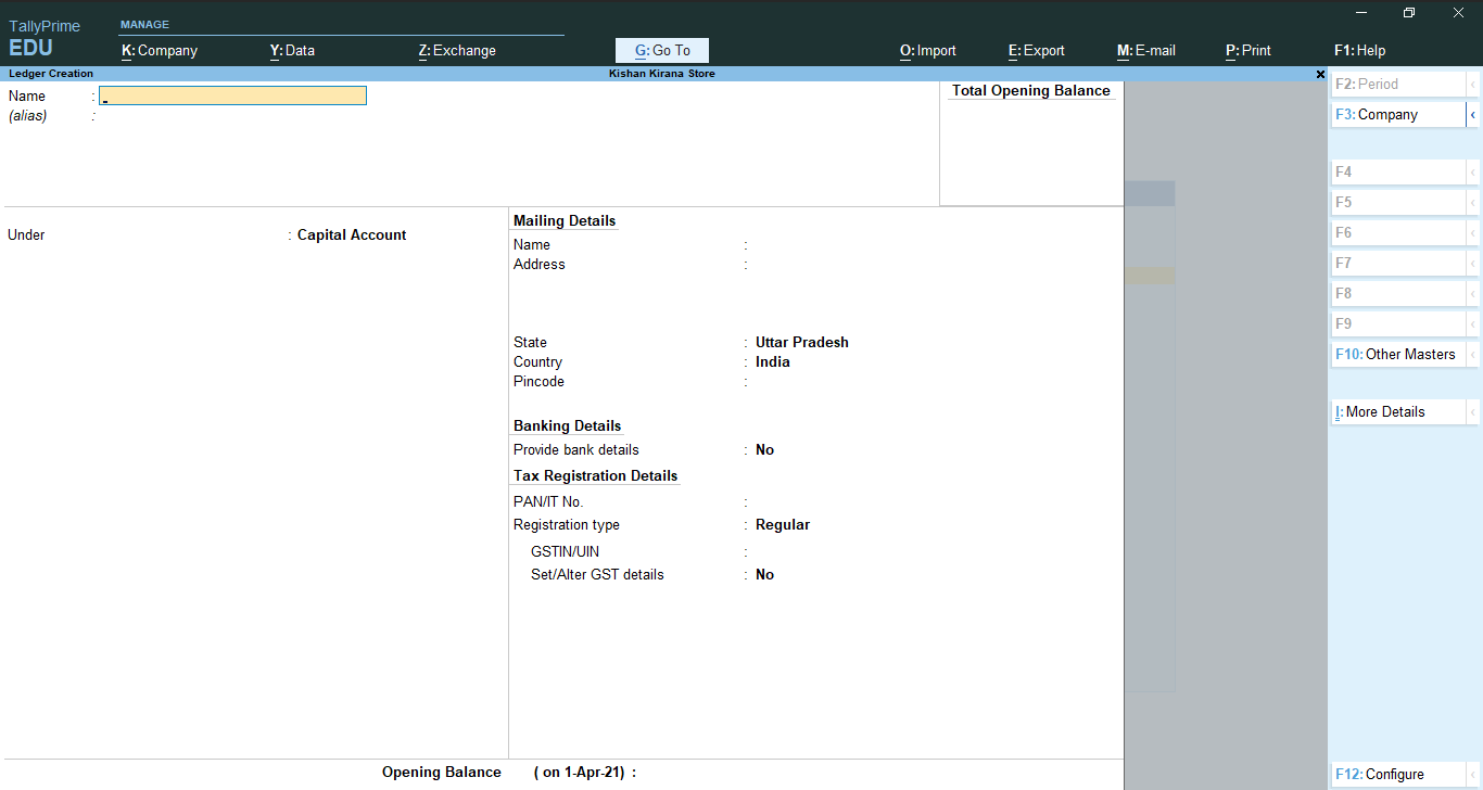 How To Create Ledger In Tally Prime In Hindi Tally Prime Men Ledger 