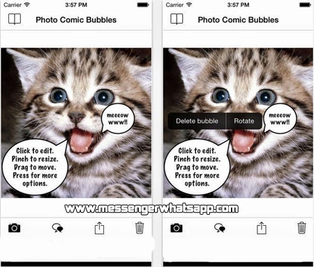 Crea imágenes de humor o memes con Foto Comic Bubbles para WhatsApp