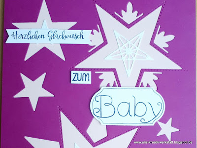 Große Babykarte für ein Mädchen mit Sternen Stampin' Up! www.eris-kreativwerkstatt.blogspot.de