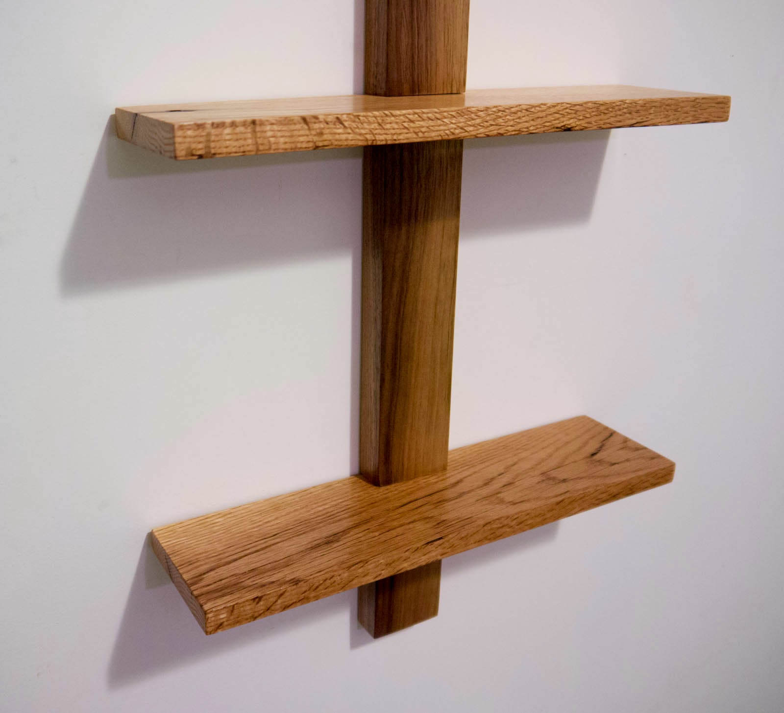 Zimmerman Woodworks Walnut and oak cantilevered shelf