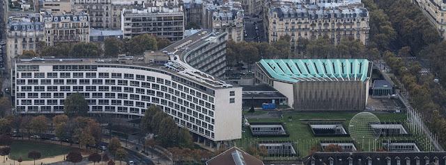 Vista del edificio de la sede París Unesco