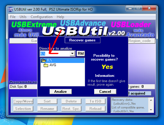 Mencari file game di flashdisk dengan USBUtil