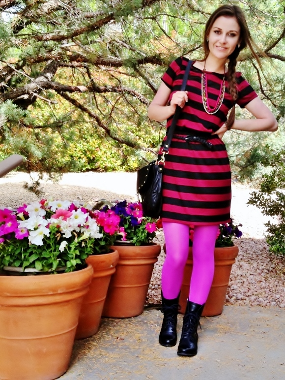 Arizona Girl: My Style: Stripes and Bright Pink Tights