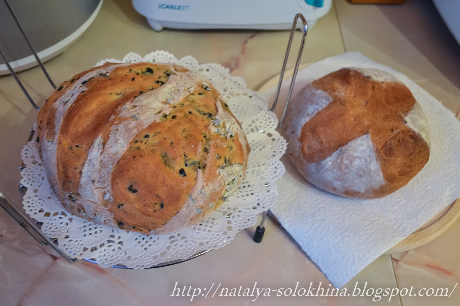 Хлеб с орехами и оливками