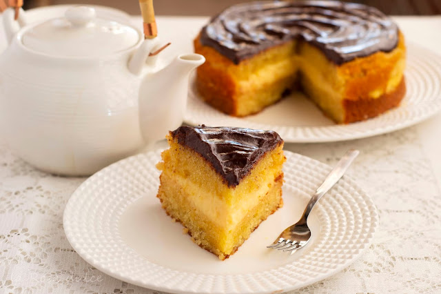 Boston cream pie #singluten #sinlactosa