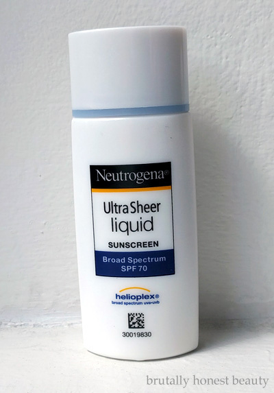 brutally honest beauty: Review of Neutrogena Ultra Sheer Liquid Sunscreen  Broad Spectrum SPF 70