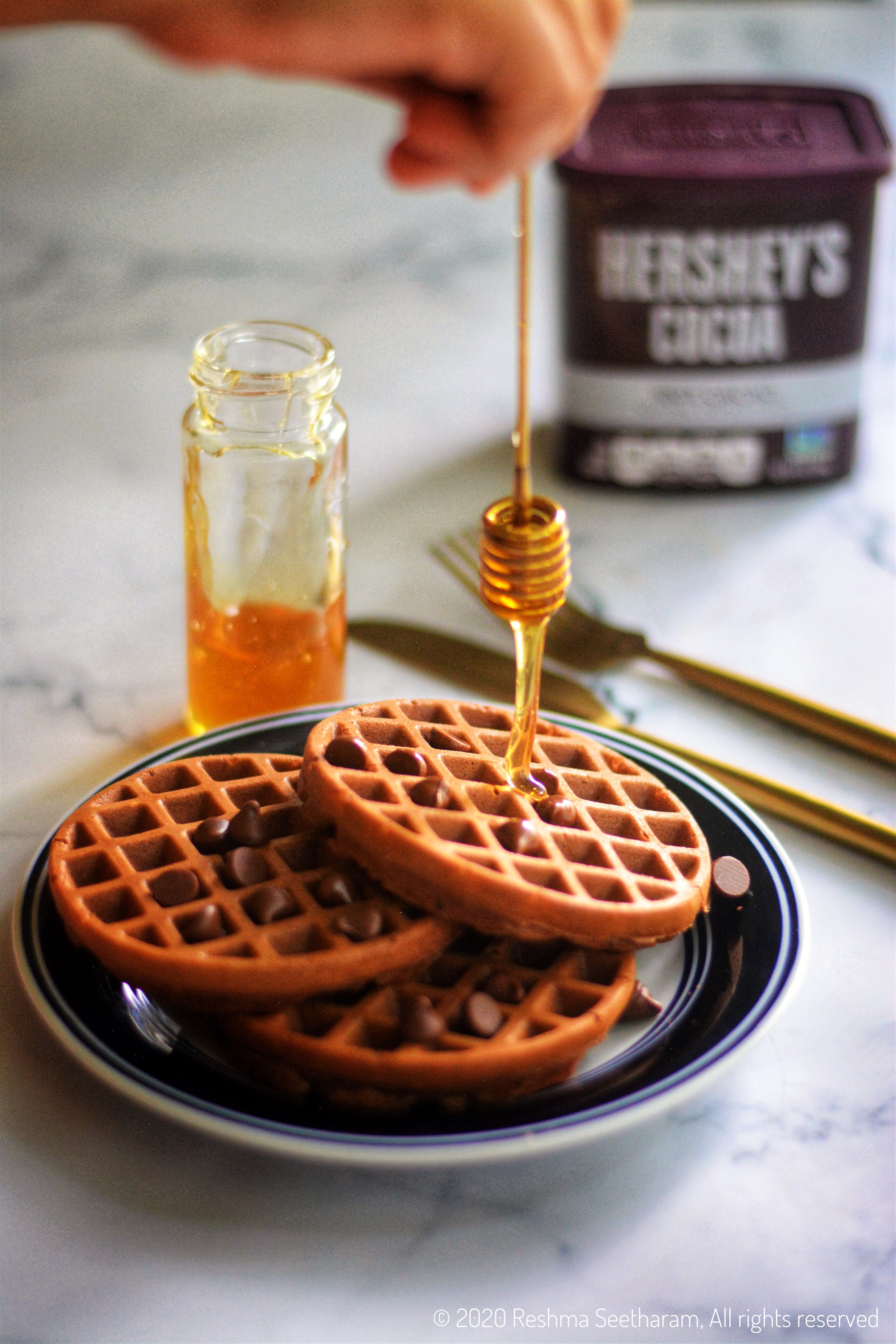 Kids Lunchbox Idea Chocolate Waffles With Honey