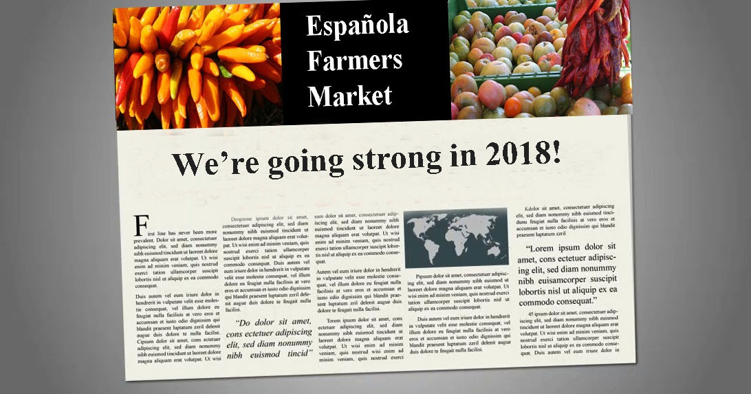 Española Farmers Market SPECIAL CEREMONY ON OCTOBER 29, 2018—Going