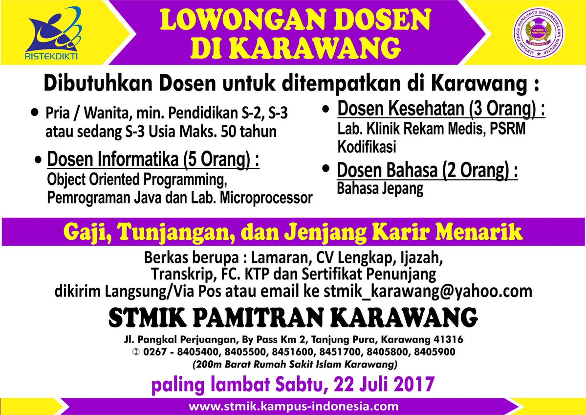 Lowongan Dosen Kopertis Tahun 2017 2018 Lowongan Kerja Terbaru