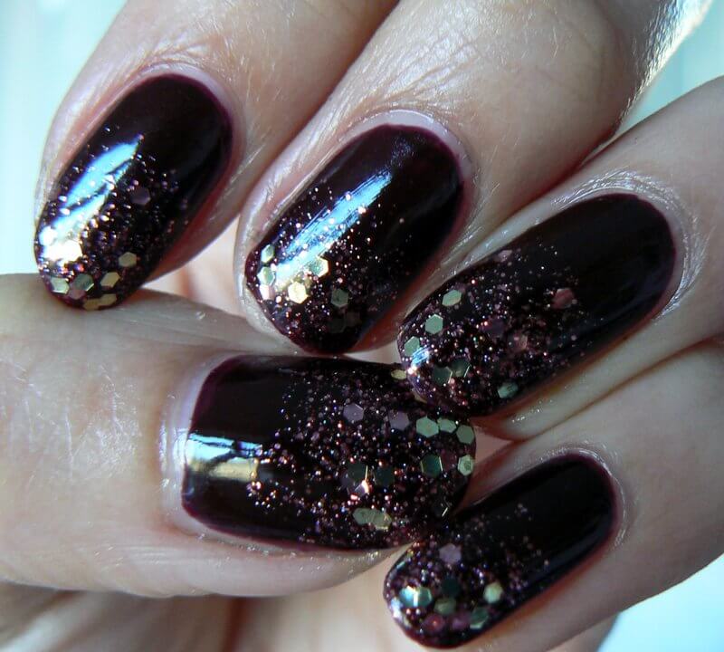 Truly Madly Beauty Notd Vampy Rose Gold Glitter Gradient