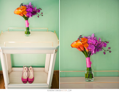 Свадьба оформление букет невесты палитра Сияющая Орхидея Radiant Orchid цвет года 2014 модные украшения дизайн