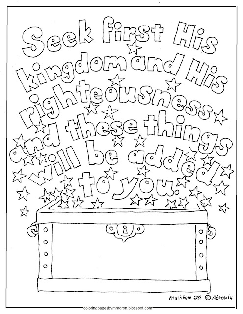 Matthew 6 33 Coloring Page Coloring Pages