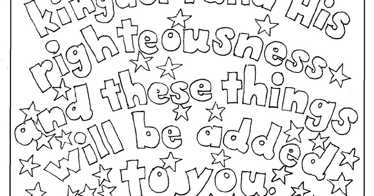 Coloring Pages for Kids by Mr. Adron Seek First His Kingdom. Free Kid