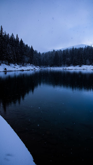 HD wallpaper Winter lake, snow, trees HD wallpaper Winter lake, snow, trees