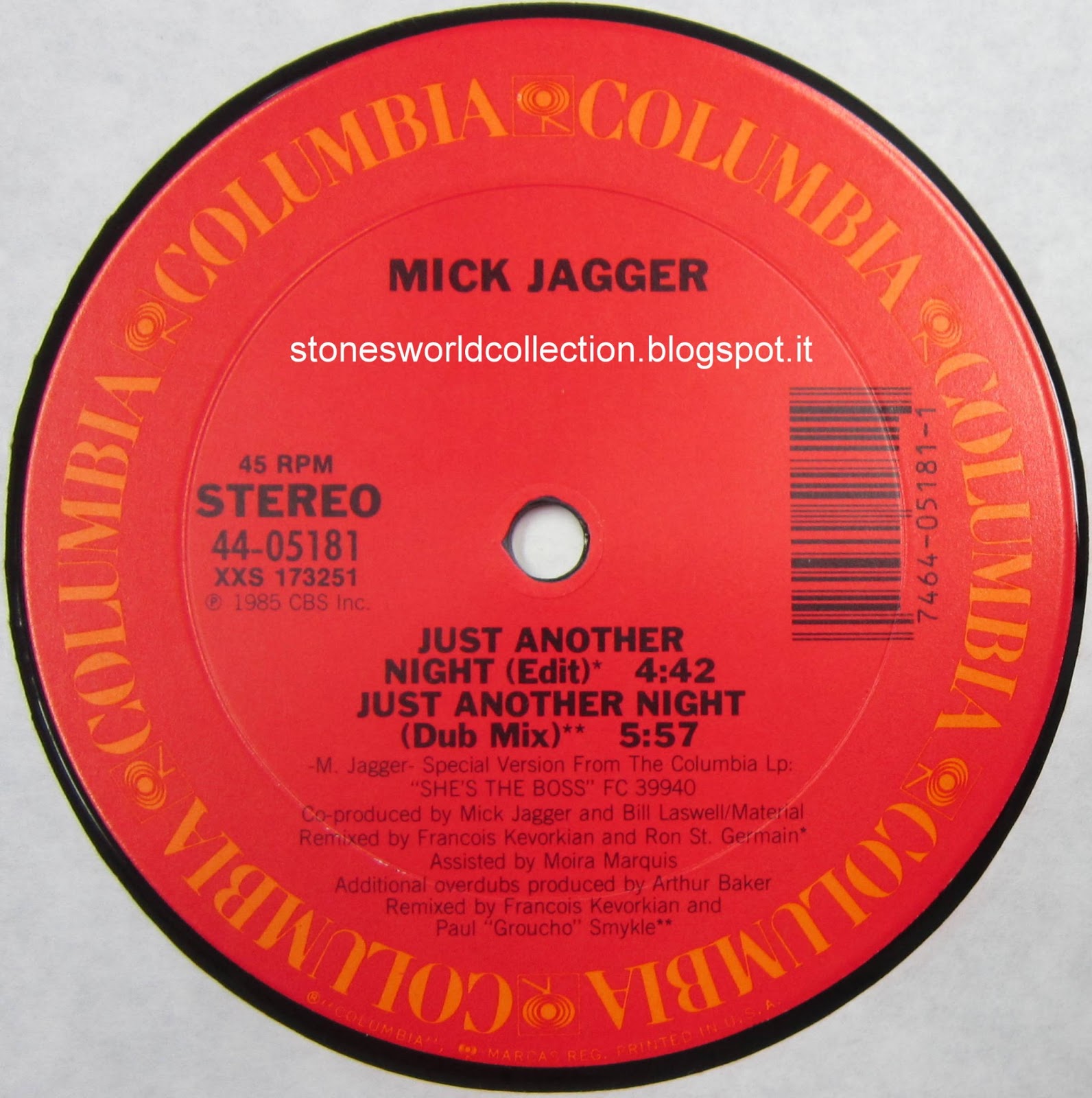 Stonesworldcollection Just Another Night ( RemixEdit & Dub Mix USA 12