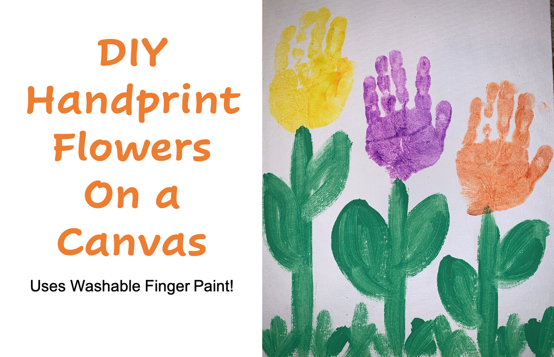 DIY Handprint Flowers on a Canvas for Mother's Gifts Dallas Mom Blog and Fort Worth Mom