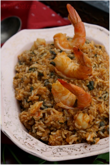 Shrimp and Spinach Brown Rice Risotto