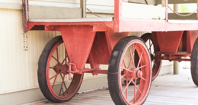 old red wagon