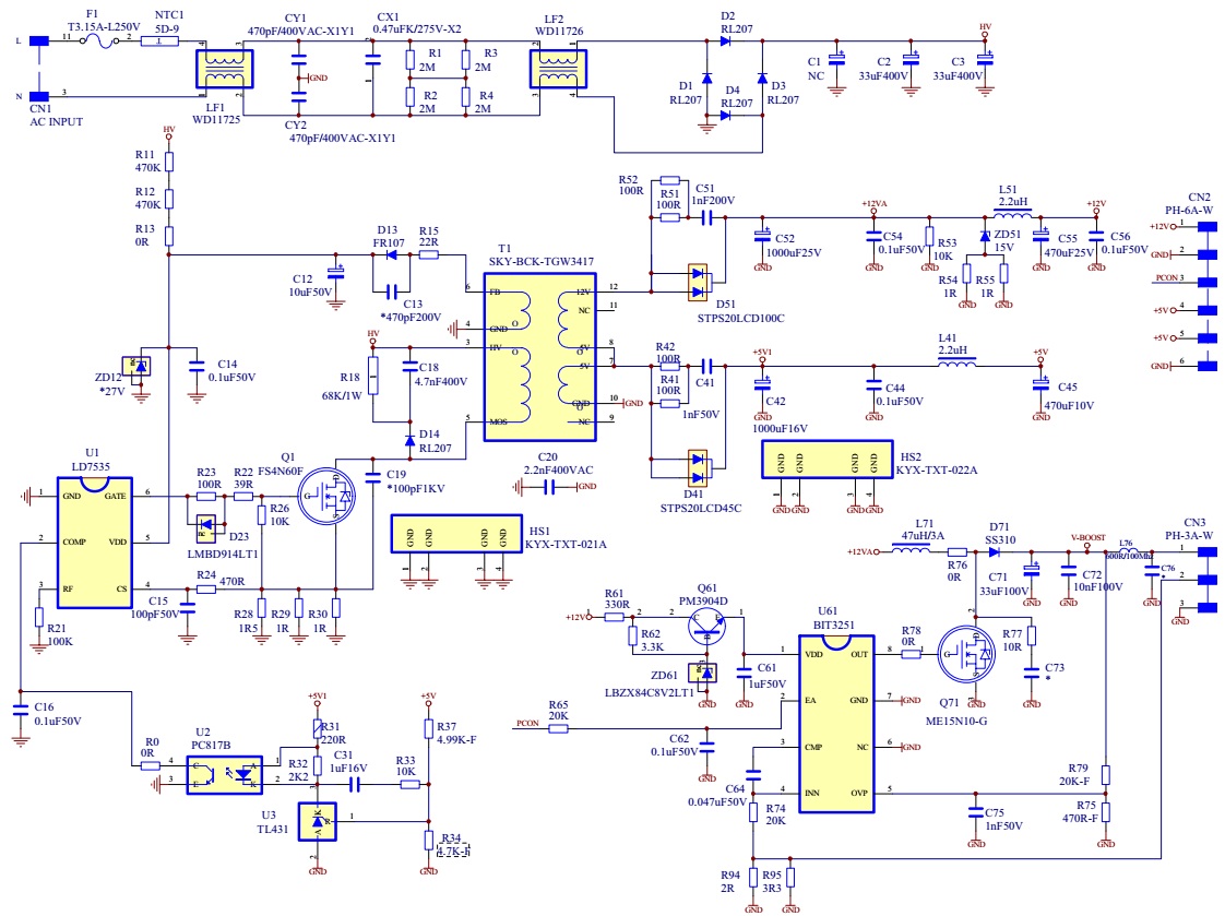 Electro help: HCL HCM9LWAT11 - 19 INCH LCD MONITOR - POWER SUPPLY SCHEMATIC Circ