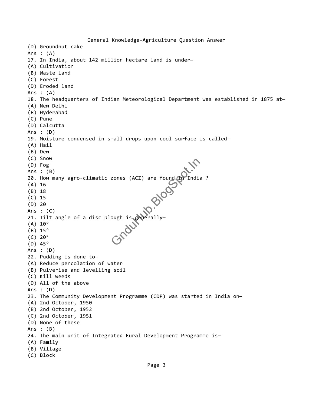 General KnowledgeAgriculture Question Answer pdf Next Generation