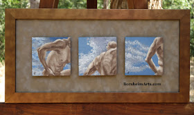 Sky Series Mini Paintings Dave in Michelangelo-inspired poses live model