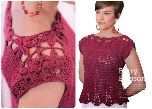 top jersey ganchillo, patrones crochet, moda femenina tejida
