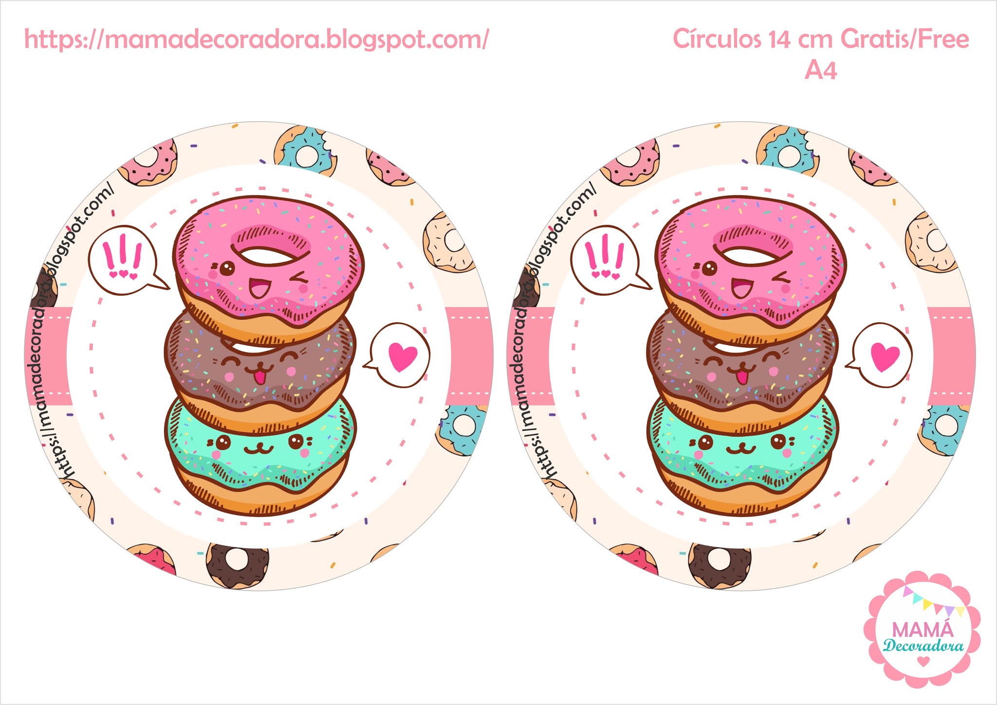 Mamá Decoradora Kit imprimible de Donuts