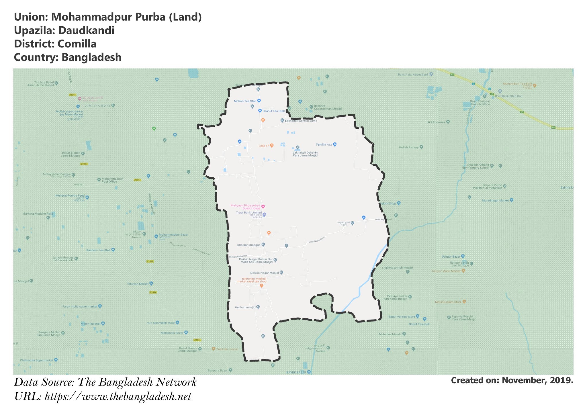 Map of Mohammadpur Purba of Daudkandi Upazila Map of Mohammadpur Purba of Comilla, Bangladesh.