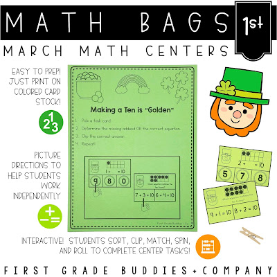 https://www.teacherspayteachers.com/Product/St-Patricks-Day-Math-Bags-for-1st-Grade-10-Math-Centers-1069499