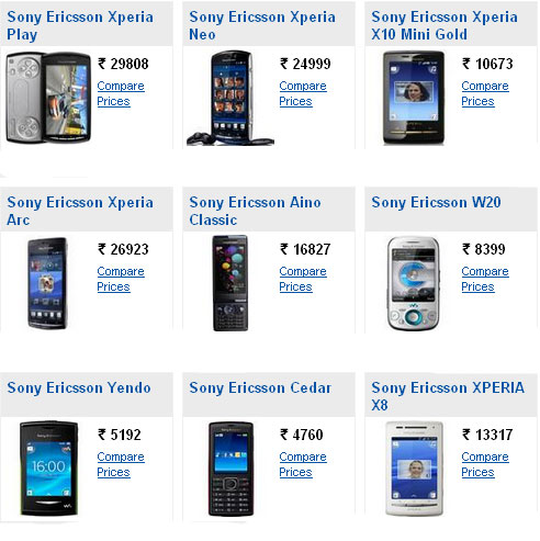 make sony ericsson android phones price list in india find out