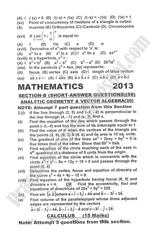 Mathematics-2013-five-year-paper-class-XII