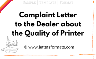 printer not working properly complaint letter