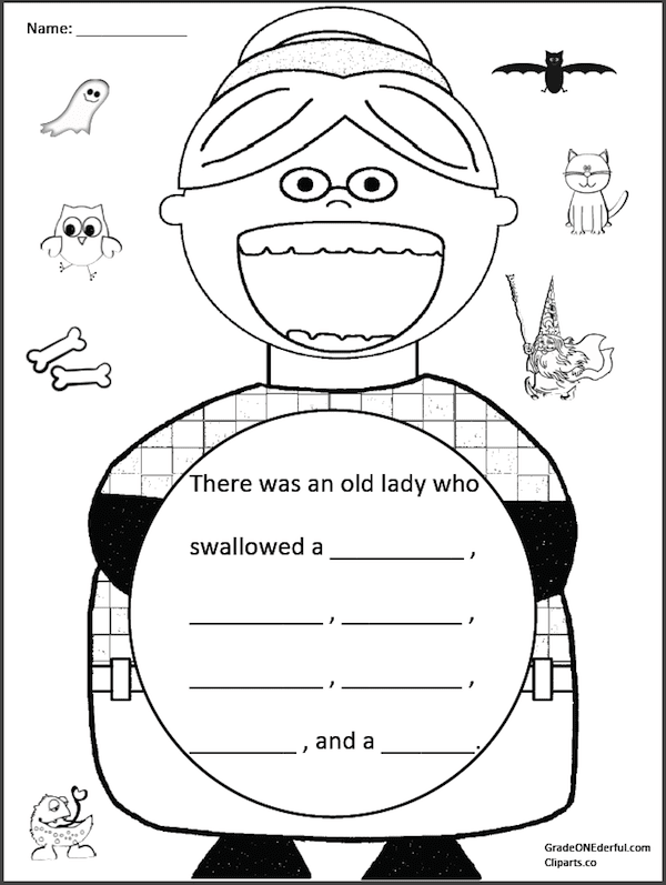 There Was An Old Lady Who Swallowed A Fly Activities 37