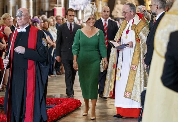 Countess Sophie wore a bespoke Fabia dress by Emilia Wickstead, Dior earrings, Rings by Monica Vinader, Prada pumps and Jane Taylor clutch